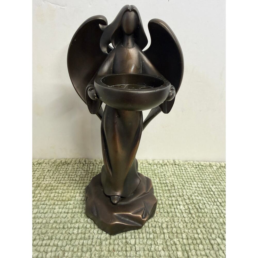 PartyLite Angel Candle Holder Bronze Votive Memorial Figurine Decor